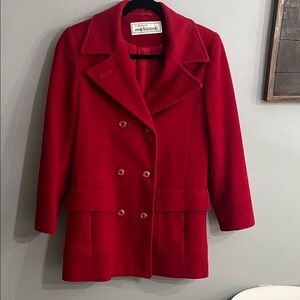 Mackintosh Women's Elegant Red Pea Coat vintage